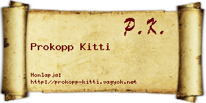 Prokopp Kitti névjegykártya